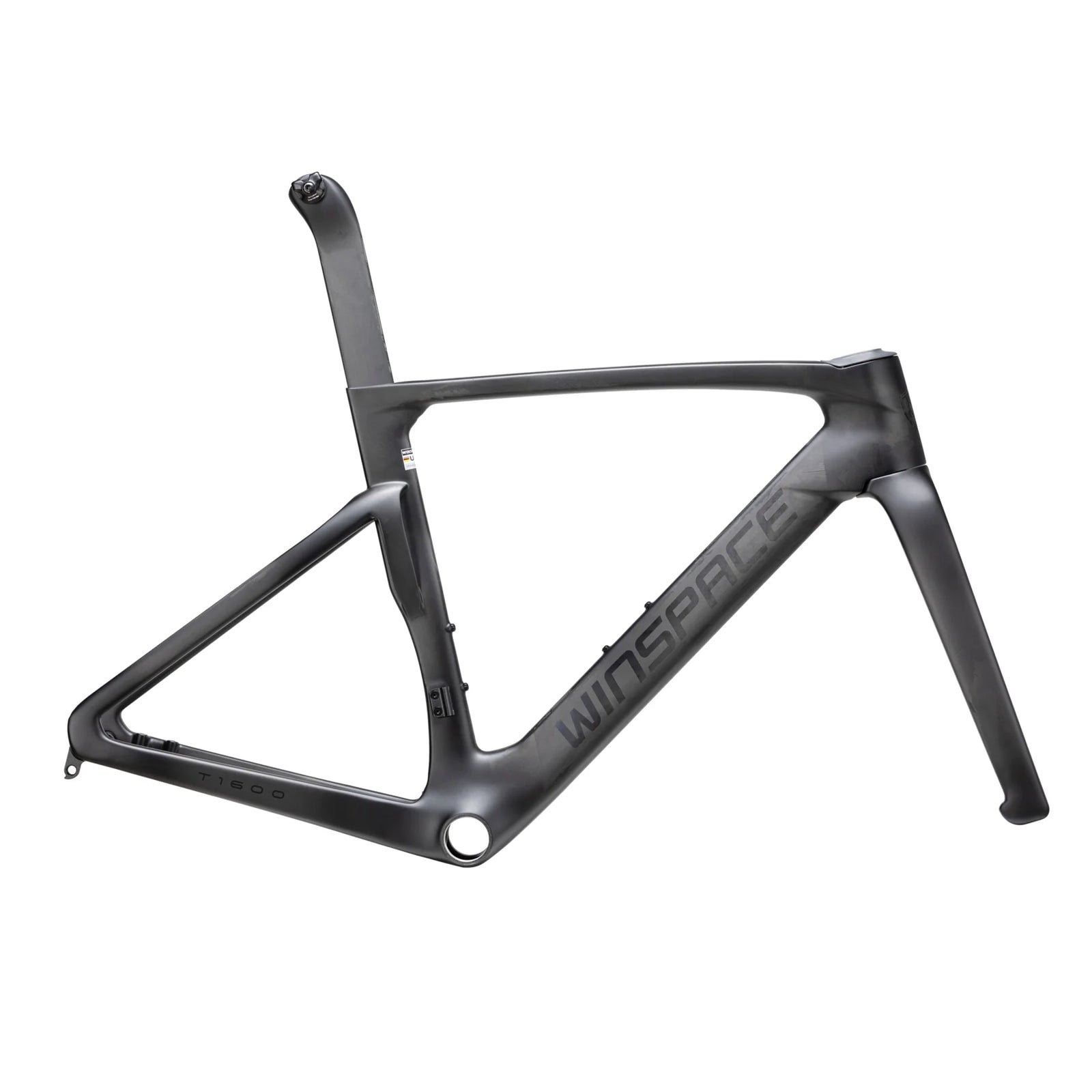 Winspace T1600 aero carbon road frameset in Carbon Black